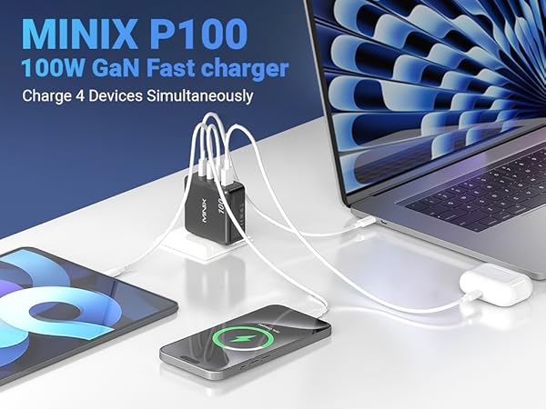 100watt type c charger gan travel charger,pd + qc ac adapter,100w usb c power adapter,euro plug