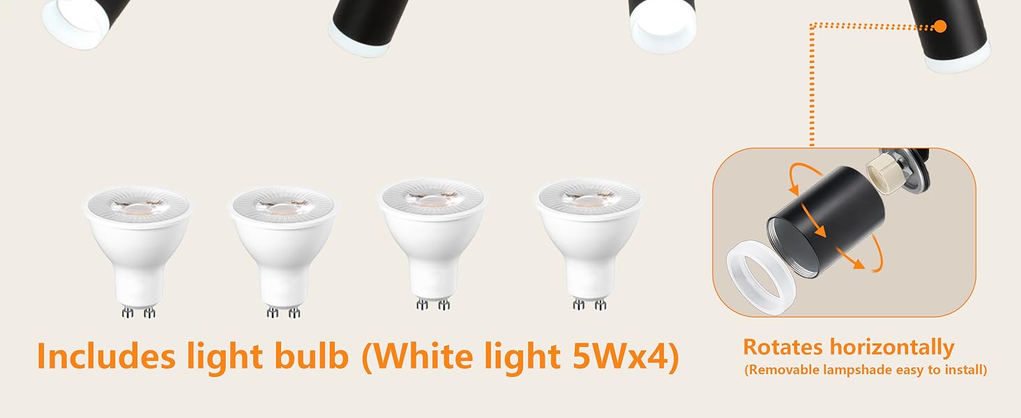 overhead lighting with plug in cord