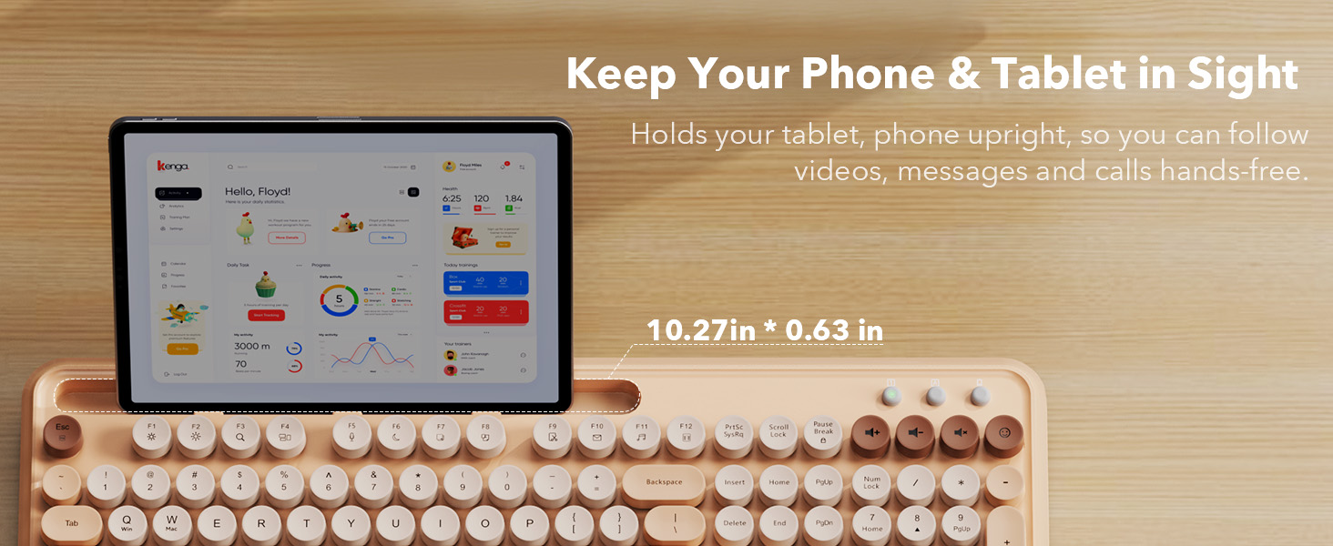Holds your tablet, phone upright, so you can follow videos, messages and calls hands-free.