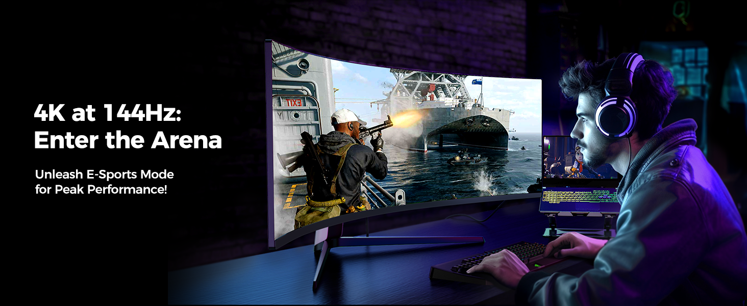 4K at 144Hz: Enter the Arena, Unleash E-Sports Mode for Peak Performance!