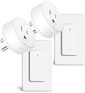 Wireless Wall Switch Remote Control Outlet,GreenCyle 2 Set Remote Control Outlet Plug Switch,15A/...