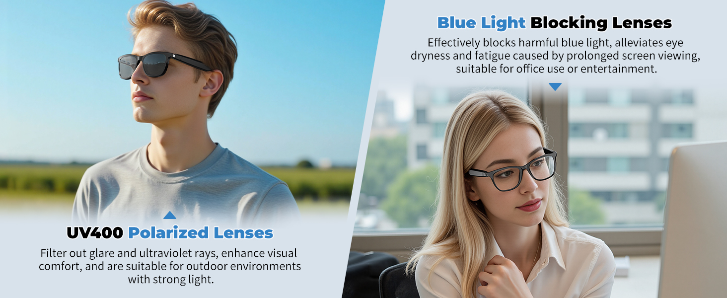 Smart glasses that connect Bluetooth for calls or music playback