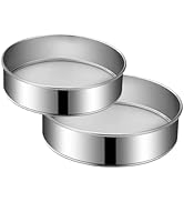 2 Pack Flour Sifter,Stainless Steel Fine Mesh Strainers Flour Sieve,8 Inch 60 Mesh and 10 Inch 40...