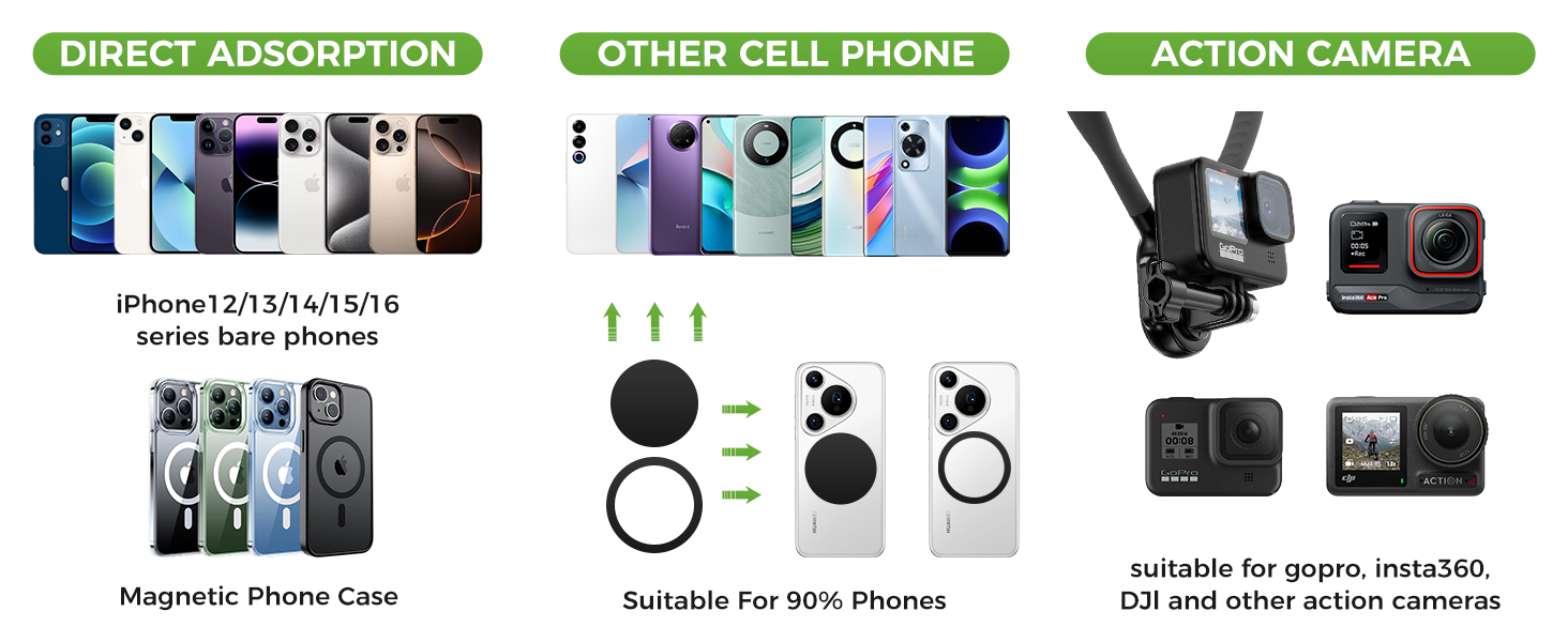 neck phone holder for recording 