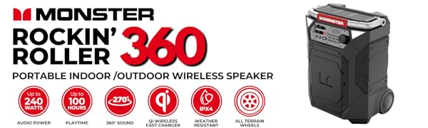 Rockin Roller 360 Indoor Outdoor Portable Speaker