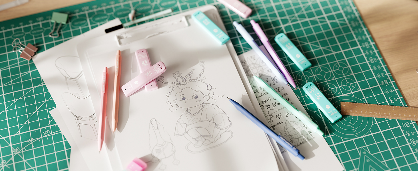 Cute Mechanical Pencil Set 0.5 0.7 mm 0.5mm 0.7mm