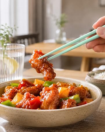 Coikcer light green reusable chopsticks, ideal for picking home cooked savory dishes