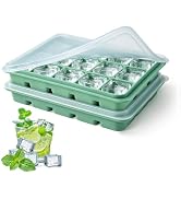 Tvmania Ice Cube Trays Set of 2, 15-Cube Silicone Molds with Removable Lids | Stackable, easy rel...