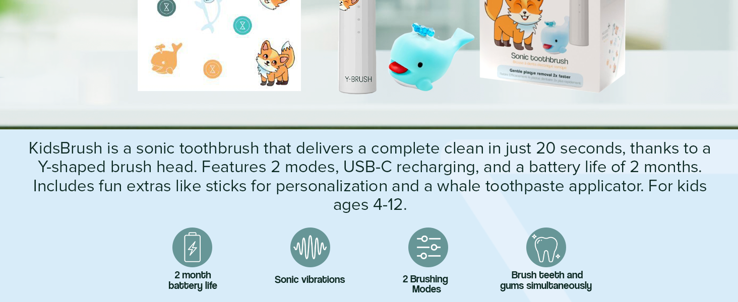 Y-Brush - Electric Toothbrush - Y-Shaped Brush - 3 Months Battery Life - NylonBlack Premium Pack