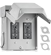 SURAIELEC Outdoor Outlet Box Waterproof, Dual 20 AMP WRTR GFCI Receptacles, Rainproof 3R Weather ...