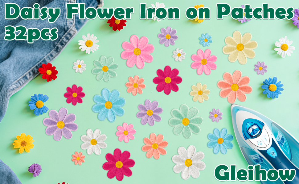 daisy patches iron on
