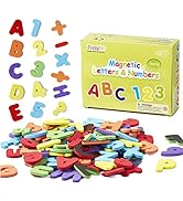 ZazzyKid Magnetic Letters &amp; Numbers for Kids: 103 Foam Magnets for Early Education -Toddler Learn...