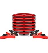 FIERYRED 1 Gauge 25 FT Quick Connect Jumper Cables, 1500A Heavy Duty Booster Cables with Travel B...