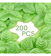 ZDRU 200Pcs Bulk Artificial Leaves, Silk Greenery Fake Rose Flower Leaves for DIY Wedding Bouquet...