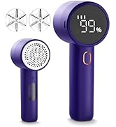 Fabric Shaver, Lint Remover Rechargeable, Electric Portable Sweater Defuzzer with 3 Speeds, 6 Lea...