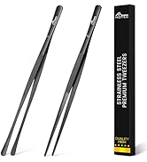 Hotec Kitchen Tweezers Stainless Steel Fine Kitchen Tongs for Cooking, 12-Inch Extra-Long Cooking...