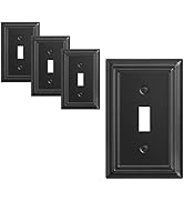DEWENWILS 4-Pack Toggle Wall Plates, Metal Light Switch Cover with Black Finish, Heavy Duty Face ...