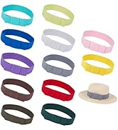 OLYCRAFT 12 Colors Bowknot Tie Stretchable Hat Band 22.4 Inch Bowknot Polyester Elastic Hat Bands...