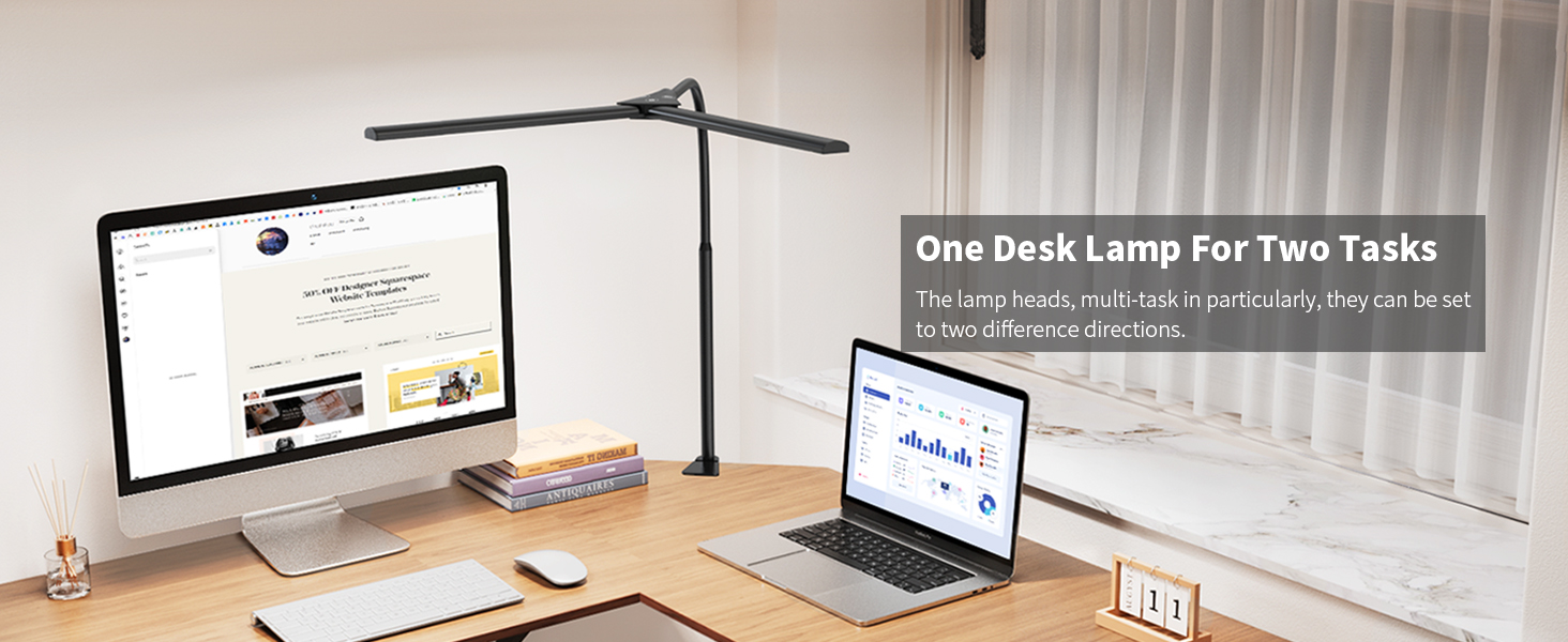 double lamp desk light