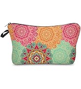 Deanfun Cosmetic Bag for Women, Mandala Flowers Waterproof Makeup Bags Roomy Toiletry Pouch Trave...