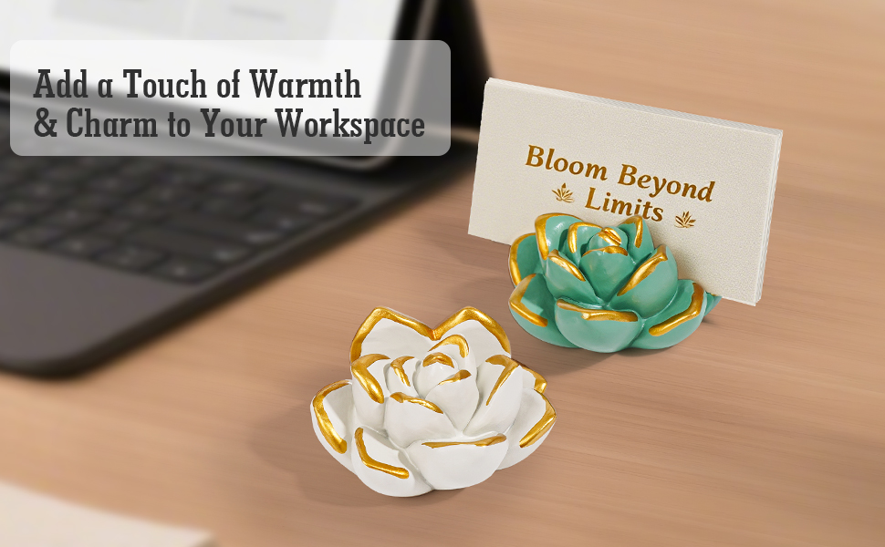 Resin Succulent Business Card Holder