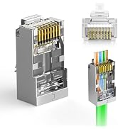 LEENUE UL Listed 30 Pack Shielded RJ45 Pass Through Connector Cat6, 10Gbps | Gold-pated CAT6 CAT5...
