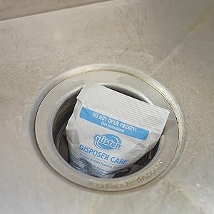 Packet of disposer care in the drain
