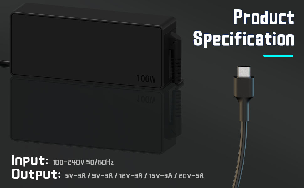 Haiyistar 100W USB-C Laptop Power Adapter Charger