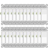 Single Pole Light Switch,Greencycle 24 Pack 15 Amp White Rocker Light Switch,SP Paddle Light Swit...