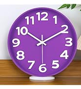 45MinST 12-Inch Modern Indoor Outdoor Wall Clock, Silent Non-Ticking, Large Numbers, Accurate Tim...