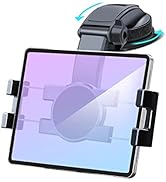 Car Dashboard Tablet Mount Holder, 360° Rotatable Suction Cup with Large Clamp Dash Phone Stand f...