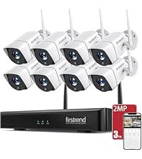 (2026 New) Firstrend WiFi Wireless Security Camera System, Wireless NVR System with 4pcs Security Bu...