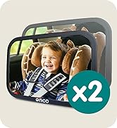 Onco Baby Car Mirror Rear Facing (2-Pack) - Award-Winning Car Mirror for Baby 100% Shatterproof B...