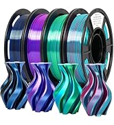 Epelay Epelay 3D Printing Filament, Silk 3D PLA Printer Filament 1.75mm, Shiny Dual Color Change ...