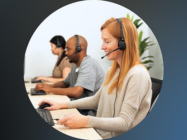 Platform Compatibility Headset, mono USB-A environmental noise-canceling headset