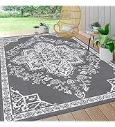 Pauwer Waterproof Outdoor Rug 9'x12', Reversible Outdoor Plastic Straw Rug, Outdoor Patio Rug for...