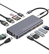 Docking Station Triple Monitors, 13 in 1 USB C Dock with Dual 4k@60HZ HDMI, DisplayPort,100W PD, ...