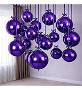 Togvu Purple Round Foil Balloons, 12PCS Different Sizes 4D Metallic Balloon Large Dark Purple Sph...