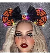 Aceorna Light Up Mouse Ears Headbands Led Bow Hairbands Glowing Wing Headpiece Glitter Halloween ...