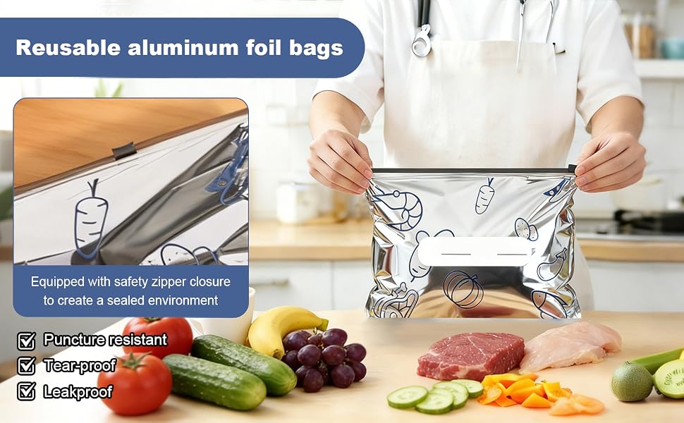 Resealable Vacuum Zipper Pouches,