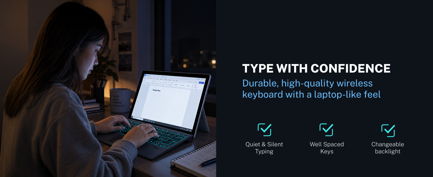 Durable, high-quality wireless keyboard with a laptop-like feel