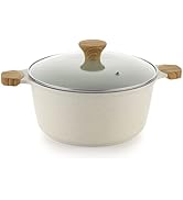 SENSARTE Ceramic Nonstick Dutch Oven 4.5QT, Nonstick Induction Stock Pot Stew Pot with Lid, Non-t...