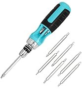 DURATECH Ratcheting Screwdriver, 12-in-1 Multi-bit Screw Drivers | Premium S2 Steel, Innovated Bi...