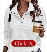SHEWIN Womens Sweatshirt Casual Long Sleeve Lightweight Sweatshirts Button Loose Pullover Tops