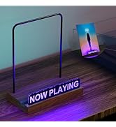 KORRTFID Now Playing Vinyl Record Stand , Light Up Vinyl Record Display Holder with 7- Color Chan...