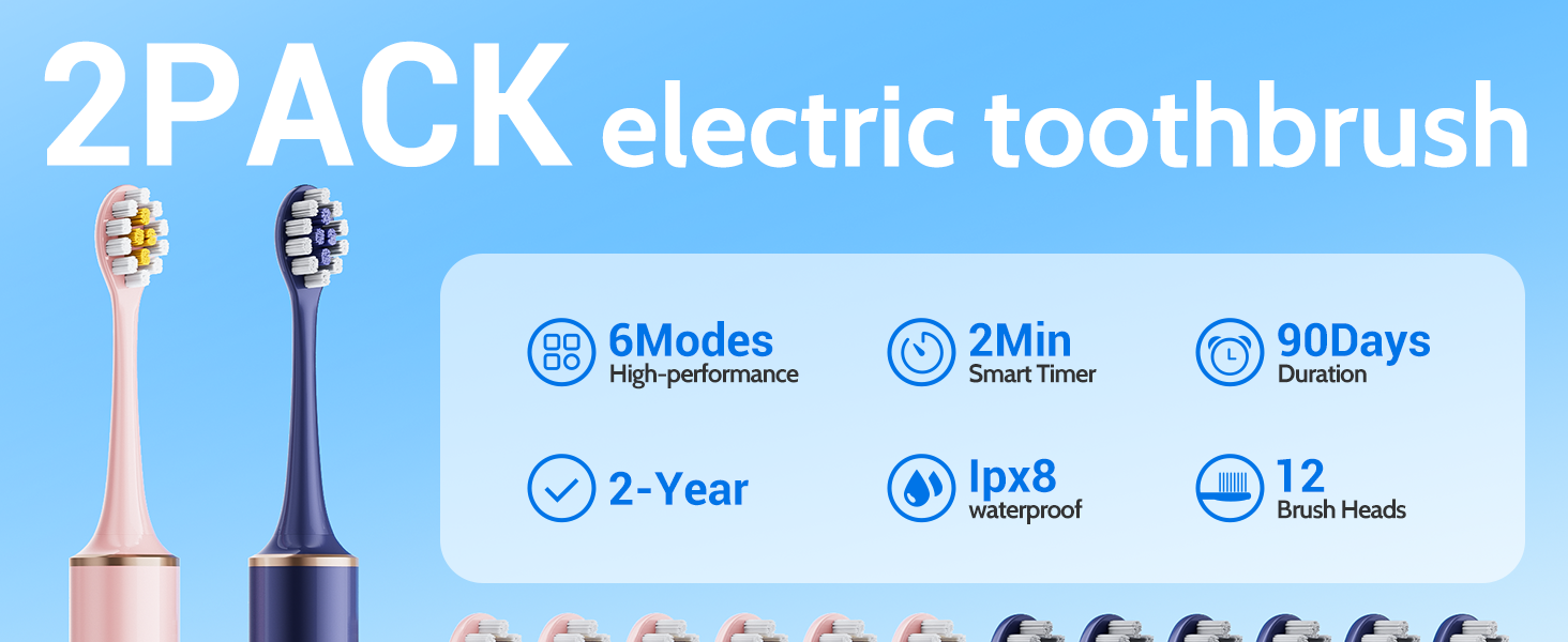 Blue and Pink Electric Toothbrush