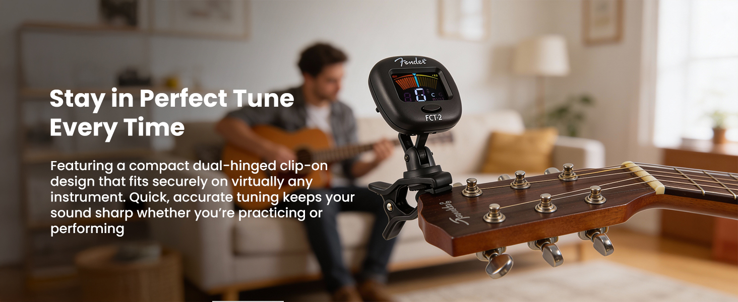Fender FCT-2 Professional Multi-Instrument Clip-On Tuner for Guitar