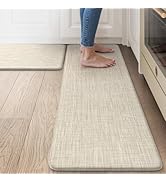 Colliive Anti-Fatigue Cushioned Kitchen Mat Set 2 Piece Non-Skid Waterproof Kitchen Rugs and Mats...