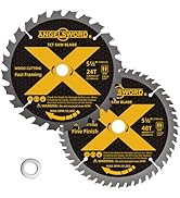 ANGELSWORD 5-1/2 Inch Circular Saw Blade 24T for Framing&amp;48T for Fine Finish Wood Cutting, Includ...