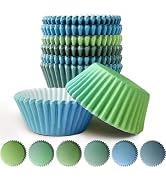 300PCS Gradient Cupcake Liners Medium Cupcake Cups 6 Designs Standard Cupcake Papers Baking Cups ...